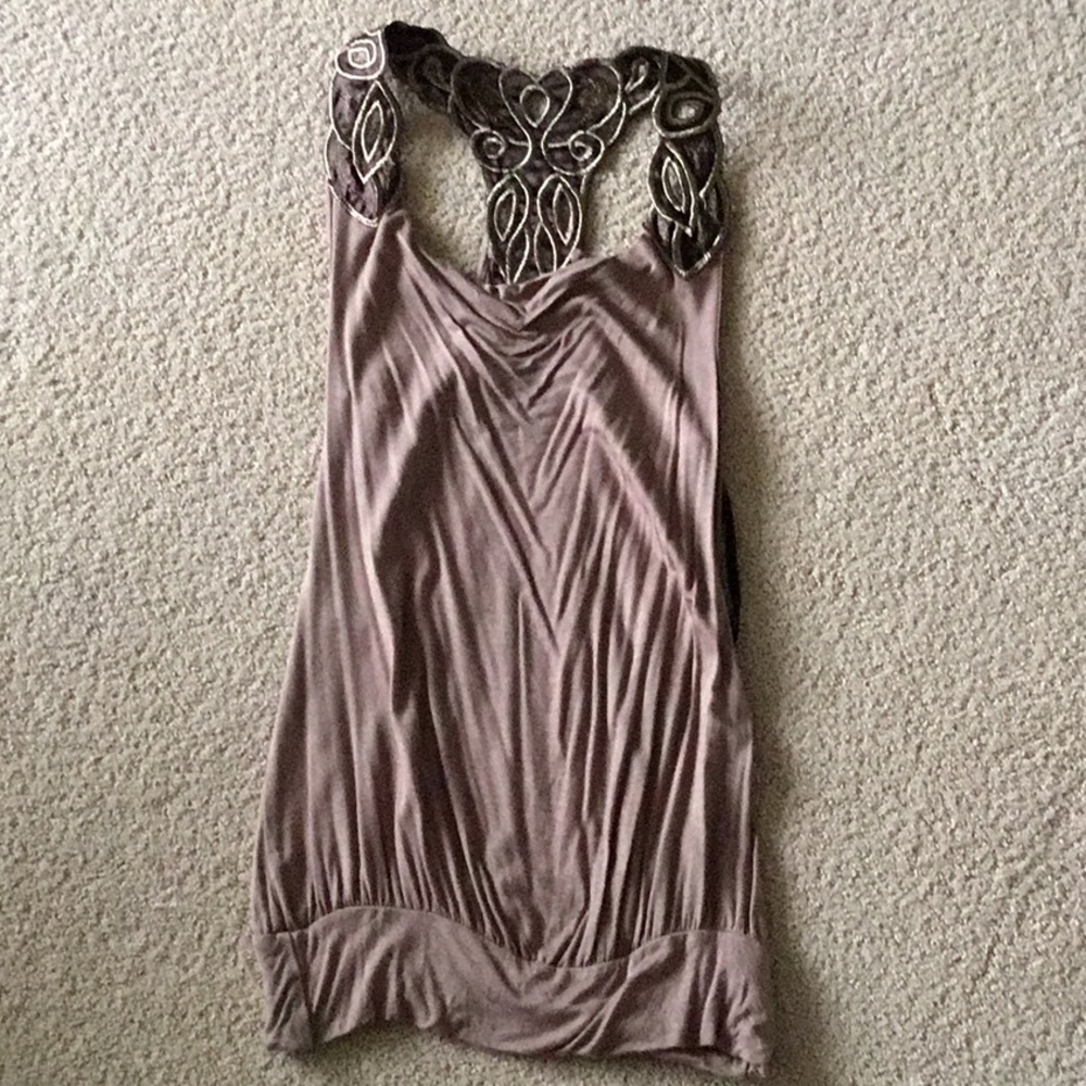 Brown racer back blouse